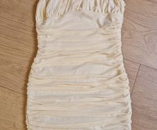 Yellow Ruched Mini Dress - 8