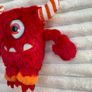 Keel Toys Monsterous Bullseye Plush Red Monster Striped Horns Halloween Used Please look at the pictures Image 4