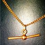 Pristine Vintage 9k Solid Gold T-Bar Necklace Image 5