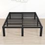 King Size Bed Frame, 36cm High Metal Platform Bed Frames Kingsize with Storage Under Bed/Steel Slats Mattress Base, No Box Spring Needed, Enhanced Support Noise Free, Black Image 7