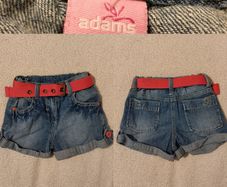Adams Girl Denim Shorts + Free Belt
