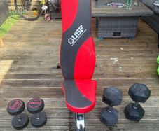 Gym Bench & Dumbbells 10kg & 22.5kg Hex Dumbbells