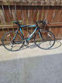 Aluminian road bike size of bike is 54 cm all working, perfect on it.