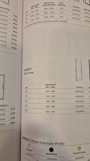 Pivot Shower door & side panel
