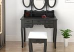 BRAND NEW Carved Dressing Table With Stool,Adjustable Makeup Mirrors with 7 drawers