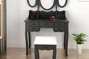 BRAND NEW Carved Dressing Table With Stool,Adjustable Makeup Mirrors with 7 drawers