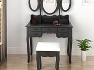 main image for ad BRAND NEW Carved Dressing Table With Stool,Adjustable Makeup Mirrors with 7 drawers