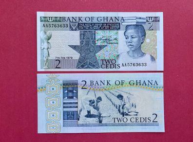 Ghana. 2 Cedis  1979. Pick  18a   ( Uncirculated )