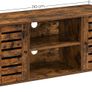 TV cabinet, TV shelf, TV table, TV table, with lamellar doors, open compartments, 2 holes for cables, adjustable shelves, for TVs up to 43 inches, vintage brown Image 3