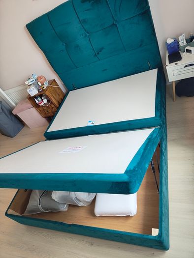 Respa King Size Half-Ottoman Storage Bed Base & Matching Headboar