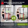 Pull Up & Dip Station Dip Stand Power Tower, Adjustable Height Home Strength Training Fitness Workout Station, Suitable for Teenagers, Women, Men (Red) Image 4