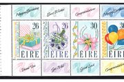 1990 Ireland Greetings Commemorative Stamps Booklet Pane Mint Never Hinged (MNH). Hibernian HP35