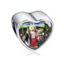 Pandora style heart bead with your photo metal Slider big hole 5MM european charms Image 2