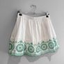 Pre Owned Primark White & Green Embroidered Skort Image 2