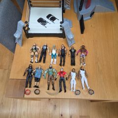 WWE action figures (12) and 2 sets