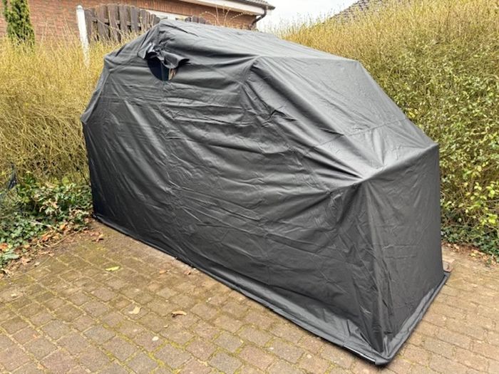 Outdoor Motorcycle Shelter Tent with Oxford Fabric Cover, 2 Windows