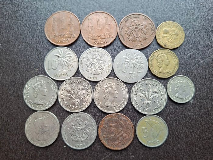 Nigeria. A Lot of 17 coins (1959-1991)