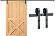 10FT 305 cm Sliding Barn Door Hardware Kit, 330LBS Loading Heavy Duty Barn Door Track Kit for Single Door, Fit 4.6-5.2FT Wide and 1.3"-1.8" Thick Door Panel, with Smooth &amp; Silent Pulley J Shape