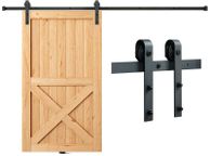 main image for ad 10FT 305 cm Sliding Barn Door Hardware Kit, 330LBS Loading Heavy Duty Barn Door Track Kit for Single Door, Fit 4.6-5.2FT Wide and 1.3"-1.8" Thick Door Panel, with Smooth &amp; Silent Pulley J Shape