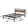 King Size bed frame With Wood Storage Headboard Image 7