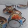 Japanese Satsuma style porcelain tea set decorated with heavy Moriage Image 4