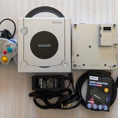 Nintendo Gamecube DOL-001 - Platinum Silver - Gameboy Player - Picoloader - 128GB