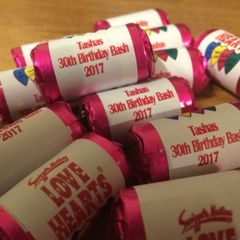 Personalised mini love heart sweets x 30