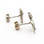 925 Vintage Sterling Silver Cats Stud Earrings Image 6