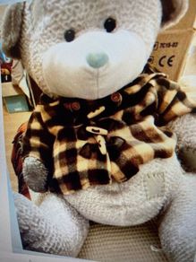 Large Dr. Bear (Grey) Large Teddy with Jacket. New .