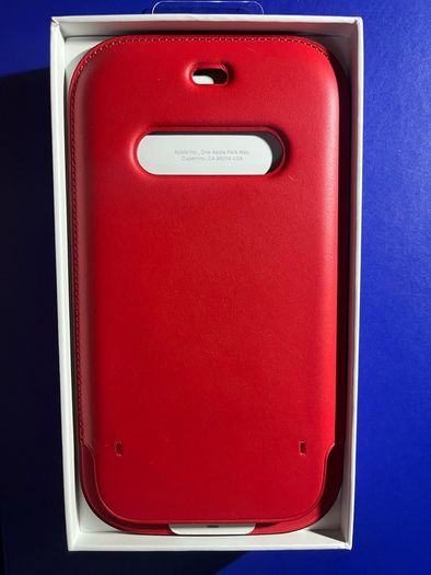 Apple IPhone 11 12 13 14 Pro Leather sleeve cover case with MagSafe original red product