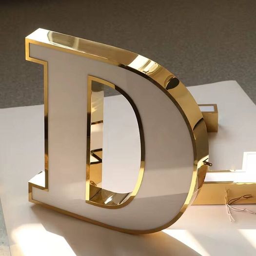 Gold Front-Lit 3D Letters - Custom Illuminated Logo Signage