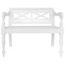 Batavia Bench 98 cm Solid Mahogany Wood White Image 2