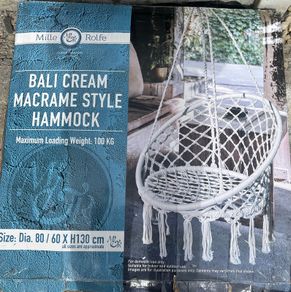 Garden Swing/ Bali Cream Macrame Style Hammock