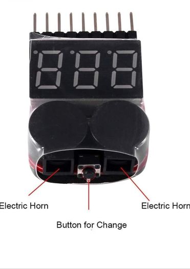 1-8s Lipo Li-ion Battery Voltage Tester Monitor RC Low-Voltage Buzzer - postage included