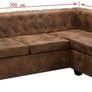_Chesterfield Sofa L Shape Suede Look Brown Living Landscape Corner Sofa Image 7