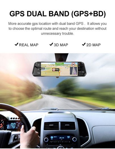 4g Car Dash Camera Dvr Rearview Mirror 4g Gps Navigation