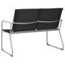 4 Piece Garden Lounge Set Fabric & Steel Black Image 4
