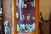 Elegant French Curved Glass Display Cabinet / Vitrine