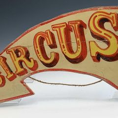 vintage wooden circus sign
