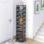 10 Tiers Small Shoe Rack, 10 Pairs Space Saving Shoe Shelf Organizer, Tall Narrow Shoe Rack for Entryway, Closet, Living Room, Hallway Image 3