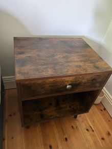Dark Wood Bedside Table