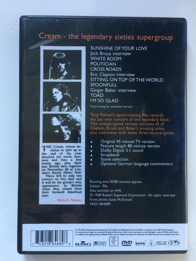 Cream [2001] Farewell Concert Royal Albert Hall [Music DVD]