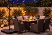 Parasol Cantilever  with Solar LED Lights