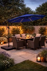 Parasol Cantilever  with Solar LED Lights