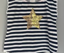 Target Australia sleeveless stripped T-shirt with metallic star details Size 1 year EUC