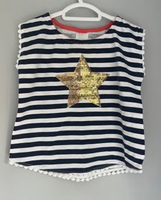 Target Australia sleeveless stripped T-shirt with metallic star details Size 1 year EUC