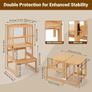 3-In-1 Toddler Kitchen Stool Helper  Convertible Standing Tower With Whiteboard for Kids Childrens Bathroom Kitchen Counter Helper Mothers' Helper Tower Learning Stool (Natural) Image 2