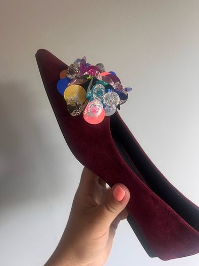 Burgundy ballerinas