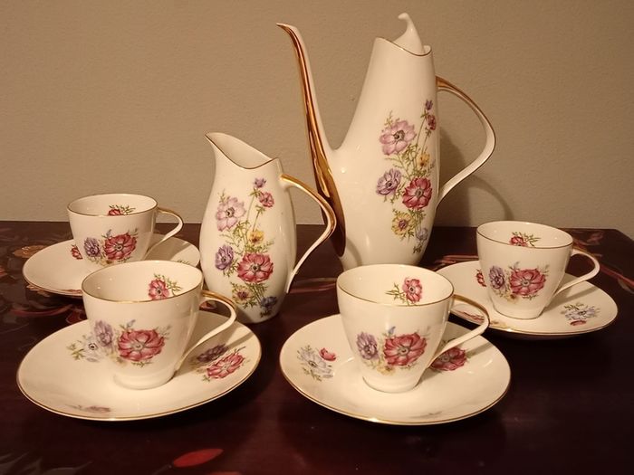 Vintage Czechoslovakia Espresso Set with Milk Jug and Coffee Pot.
