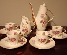 Vintage Czechoslovakia Espresso Set with Milk Jug and Coffee Pot.